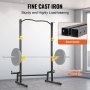 VEVOR power rack in a home gym with an 800 lbs capacity, featuring sturdy fine cast iron details.