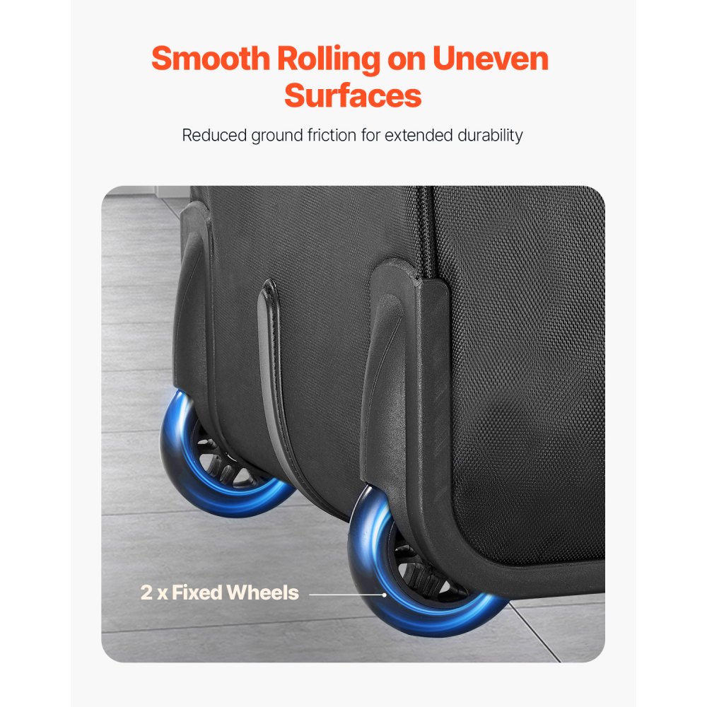 VEVOR Rolling Laptop Bag 17.3 Inch Wheeled Computer Bag for Women & Men Black