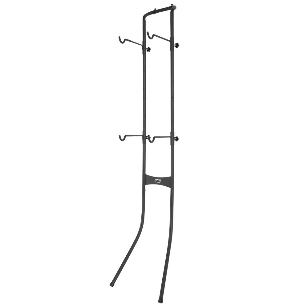 VEVOR 2 Bike Storage Rack, Free Standing Gravity Wall Vertical Bike Rack, Fully Adjustable Bike Rack Garage, Sturdy Steel & Easy Assemble, for Garage, Living Room, Shed, Holds Up to 90 lbs Black
