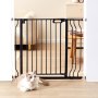 VEVOR Baby Gate, 29.5"-37" Extra Wide, 30" High, Dog Gate for Stairs Doorways and House, Easy Step Walk Thru Auto Close Child Gate Pet Security Gate with Pressure Mount Kit and Wall Mount Kit, Black