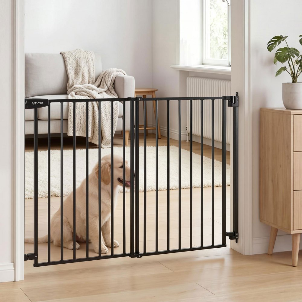 VEVOR Traphekje 778-1210 mm Verstelbare breedte, 760 mm Hoog Deurveiligheidshekje, Kinderveiligheidshekje met Boorset (zonder grondstang), Kinderveiligheidshekje voor trappen, deuropeningen en woonruimtes, Zwart