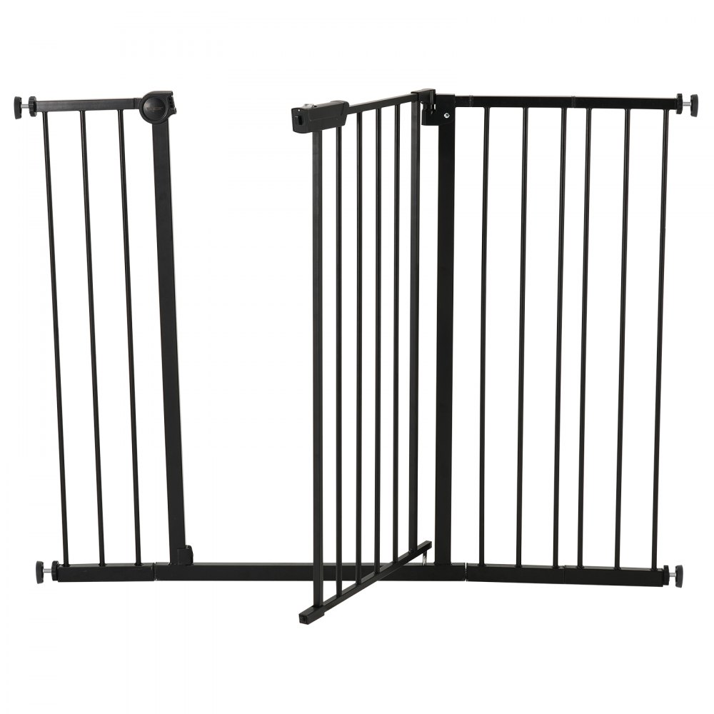 VEVOR Baby Gate Hondenhekje Scheiding met Verstelbare Breedte (65-121,9 cm), Traphekje voor Kind- en Huisdierveiligheid, Met één Hand Te Openen, Voor Trappen en Deuren, Zwart
