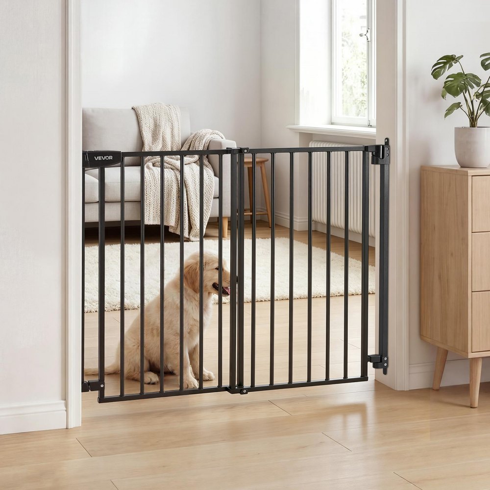 VEVOR Traphekje 720–1085 mm Verstelbare breedte, 920 mm Hoog Deurhekje, Kinderveiligheidshekje met Boorset (zonder grondstang), Kinderveiligheidshekje voor trappen, deuropeningen en woonruimtes, Zwart