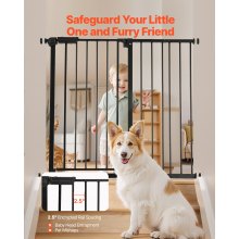 VEVOR Baby Gate Hondenhekje Scheiding 65-121,9 cm Verstelbare Breedte Zwart