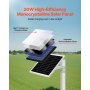 VEVOR 12V monokristallijn zonnepaneelset 20W, acculader met ingebouwde controller en paalbevestiging, IP65 waterdicht voor poort, hek, boerderij, gazon (past op palen van 40-80 mm)