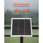 VEVOR 12V monokristallijn zonnepaneelset 20W, acculader met ingebouwde controller en paalbevestiging, IP65 waterdicht voor poort, hek, boerderij, gazon (past op palen van 40-80 mm)