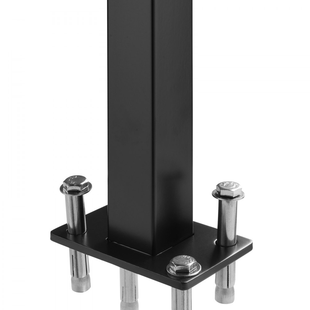 VEVOR Kabelleuningpaal, ca. 91 x 4 x 4,8 cm, stalen leuningpaal zonder gaten, SUS304 roestvrijstalen kabelleuningpaal, trapleuningpaal voor doe-het-zelvers, 1 verpakking, zwart