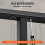 VEVOR Kabelleuningpaal, ca. 91 x 4 x 4,8 cm, stalen leuningpaal zonder gaten, SUS304 roestvrijstalen kabelleuningpaal, trapleuningpaal voor doe-het-zelvers, 1 verpakking, zwart
