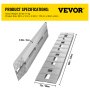 VEVOR 1520 x 305mm Aluminum Ramps 2 Pcs ATV Ramps Loading Ramps 6000 lbs / 2722 kg Capacity Up to 16 inch / 406 mm Loading Height