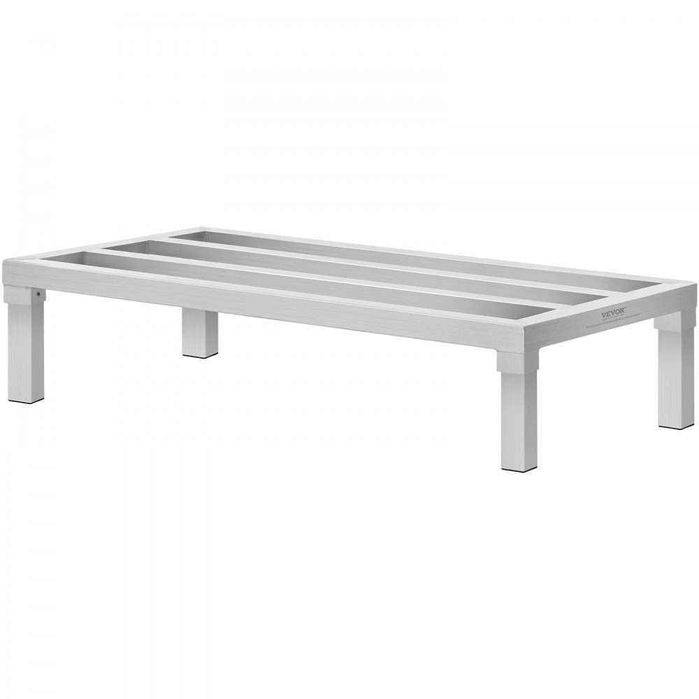 VEVOR Aluminium opbergrek, 36 x 20 inch commerciële vloerplank voor voedsel, 8 inch boven de grond, draagvermogen van 1800 lbs, volledig gelast aluminium opbergrek, voor opslag in restaurants, keukens, garages en voertuigen