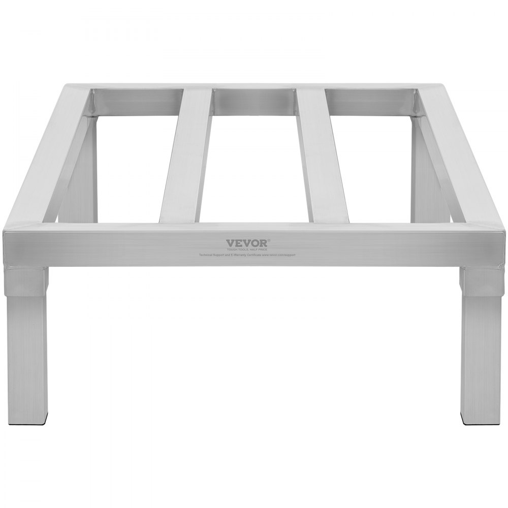 VEVOR Aluminium opbergrek, 36 x 20 inch commerciële vloerplank voor voedsel, 8 inch boven de grond, draagvermogen van 1800 lbs, volledig gelast aluminium opbergrek, voor opslag in restaurants, keukens, garages en voertuigen
