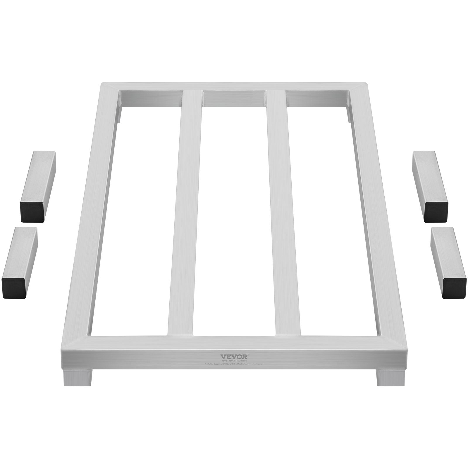 VEVOR Aluminium opbergrek, 36 x 20 inch commerciële vloerplank voor voedsel, 8 inch boven de grond, draagvermogen van 1800 lbs, volledig gelast aluminium opbergrek, voor opslag in restaurants, keukens, garages en voertuigen