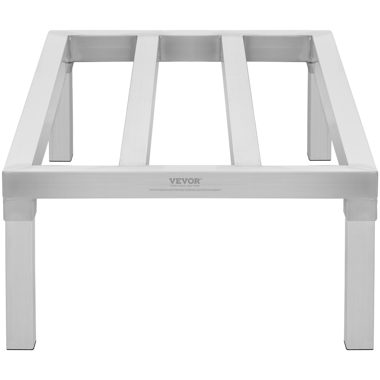 VEVOR Aluminium opbergrek, 48 x 20 inch, commercieel vloerrek voor voedselopslag, 12 inch boven de grond, draagvermogen van 1800 lbs, volledig gelast aluminium opbergrek, voor opslag in restaurants, keukens, garages en voertuigen