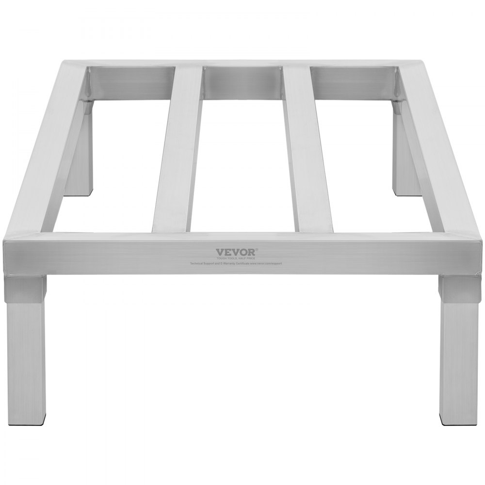 VEVOR Aluminium opbergrek, 48 x 20 inch commerciële vloerplank voor voedsel, 8 inch boven de grond, draagvermogen van 1800 lbs, volledig gelast aluminium opbergrek, voor opslag in restaurants, keukens, garages en voertuigen