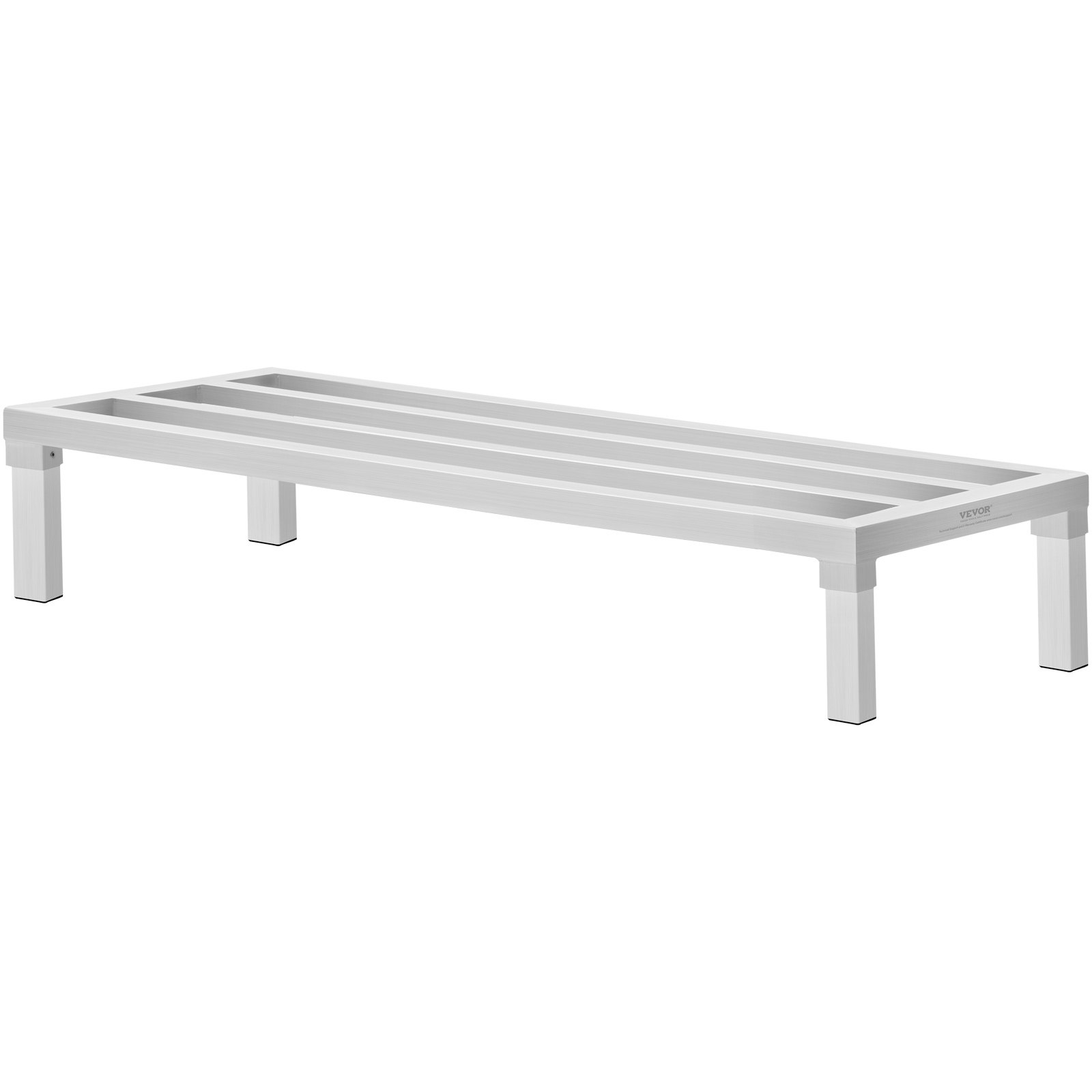 VEVOR Aluminium opbergrek, 48 x 20 inch commerciële vloerplank voor voedsel, 8 inch boven de grond, draagvermogen van 1800 lbs, volledig gelast aluminium opbergrek, voor opslag in restaurants, keukens, garages en voertuigen