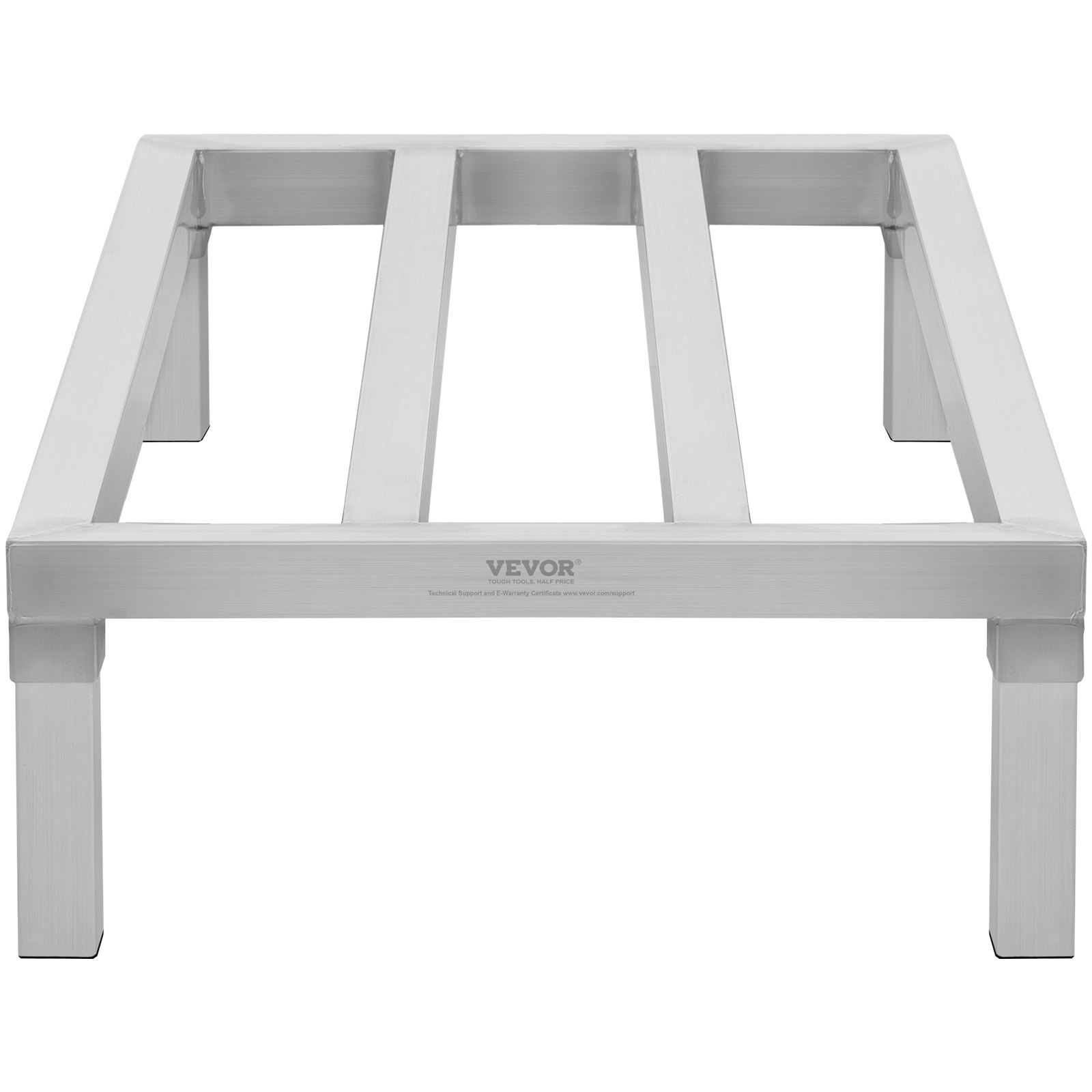 VEVOR Aluminium opbergrek, 48 x 20 inch commerciële vloerplank voor voedsel, 8 inch boven de grond, draagvermogen van 1800 lbs, volledig gelast aluminium opbergrek, voor opslag in restaurants, keukens, garages en voertuigen