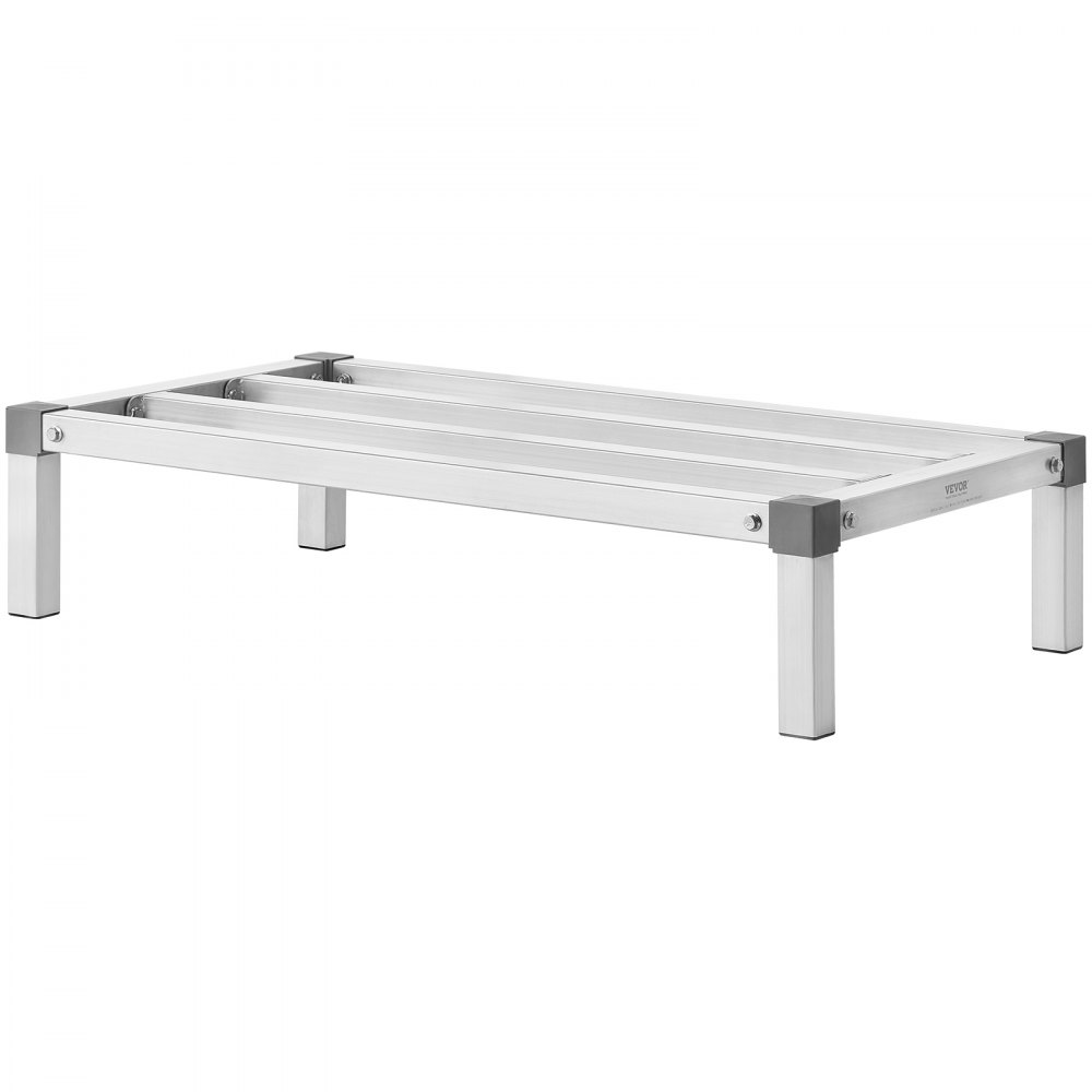 VEVOR Aluminum Dunnage Rack, 36” x 20” Commercial Food Floor Rack, 8” Off the Floor, 1000 lbs Capacity All-Welded Aluminum Storage Rack, for Storage in Restaurants, Kitchens, Garages and Vehicles