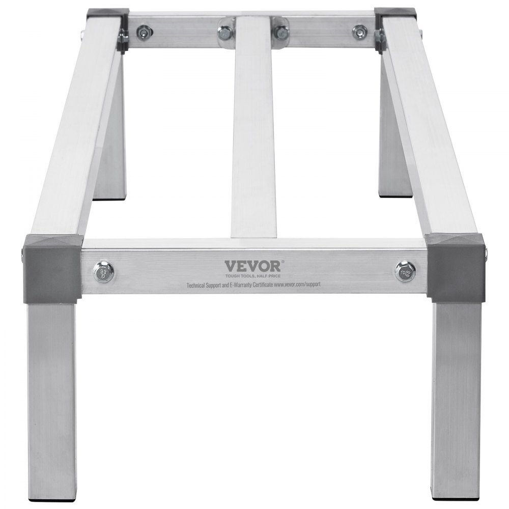 VEVOR Aluminium opbergrek, 48 x 14 inch commerciële vloerplank voor voedsel, 8 inch boven de grond, draagvermogen van 1000 lbs, volledig gelast aluminium opbergrek, voor opslag in restaurants, keukens, garages en voertuigen