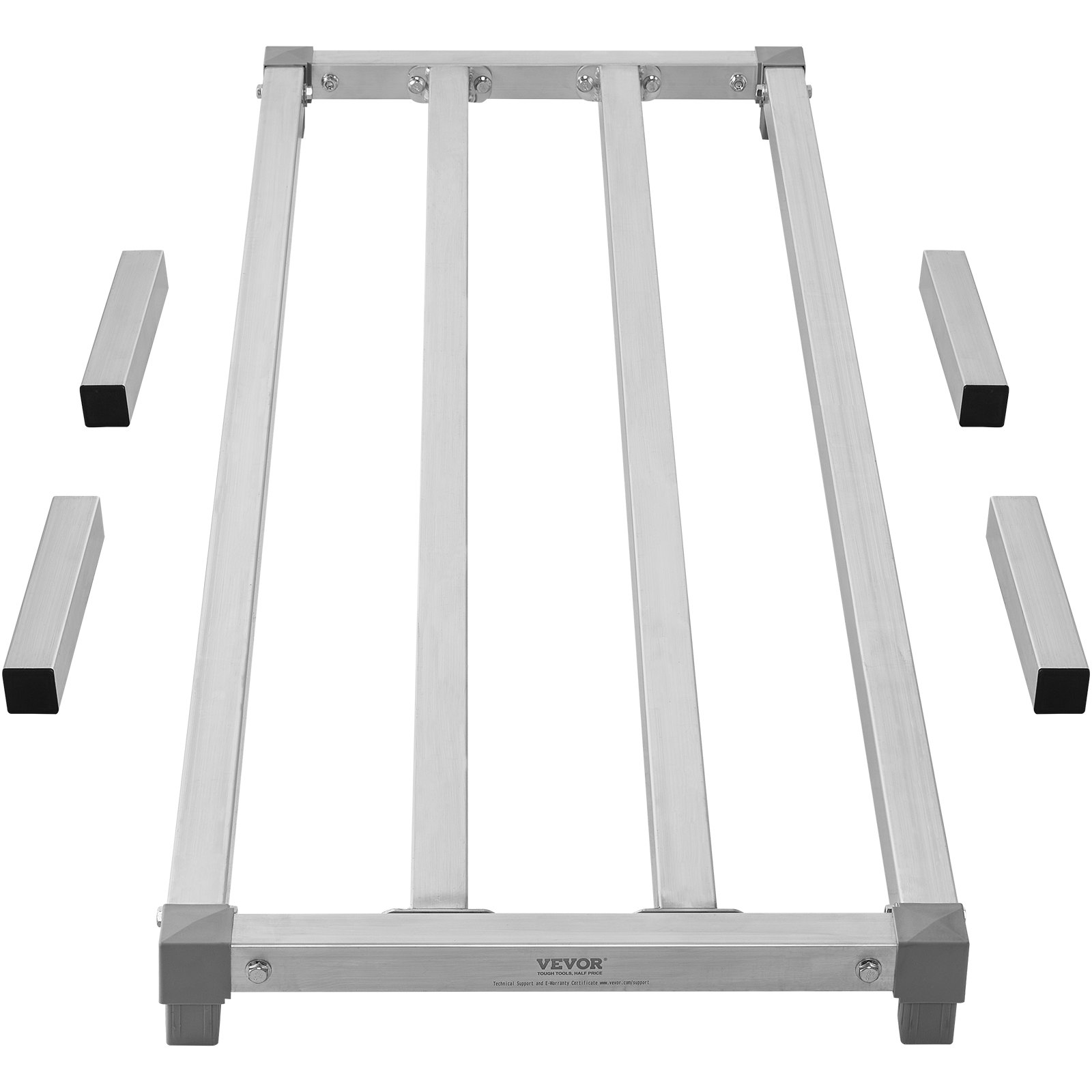 VEVOR Aluminium opbergrek, 60 x 20 inch commerciële vloerplank voor voedsel, 12 inch boven de grond, draagvermogen van 1000 lbs, volledig gelast aluminium opbergrek, voor opslag in restaurants, keukens, garages en voertuigen