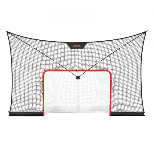VEVOR Hockeydoel en Net Set 366 x 213 cm met Uitgebreid Dek, Lichtgewicht Draagbare Complete Set, Duurzaam Hockeynet, Straathockeydoel Trainingsset voor Jeugd en Volwassenen