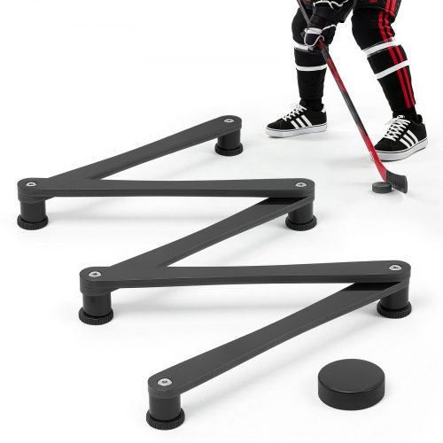 VEVOR hockeytrainingsapparaat met 5 verstelbare segmenten, draagbare sticktrainer voor stickhandling op ijs en droge ondergrond om puckcontrole, reactievermogen en coördinatie te verbeteren.
