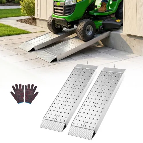 VEVOR Laadrampen, Set van 2, 999 x 304 mm, Trailerrampen met antislipplaten & 1360 kg Totaal draagvermogen, Aluminium Laadrampen voor Motorfietsen, Grasmaaiers, Tractoren en Aanhangwagens