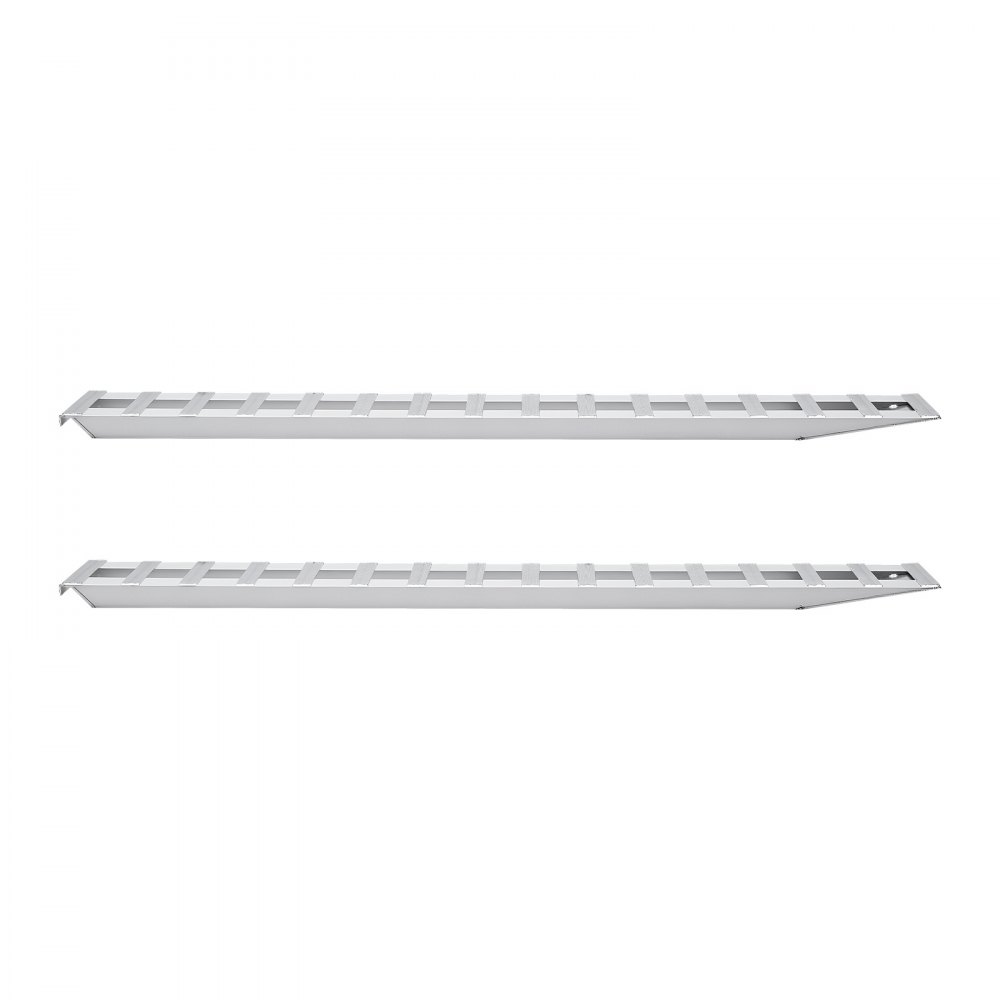 VEVOR Laadbruggen Aanhangwagenhellingen 2-pack 240 x 38 cm Laadbruggen Gemaakt van aluminiumlegering, 2721,6 kg totale capaciteit, voor karren Landbouwtractoren ATV's Grasmaaiers Motorfietsen Zilver