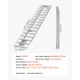 VEVOR Laadbruggen Aanhangwagenhellingen 2-pack 240 x 38 cm Laadbruggen Gemaakt van aluminiumlegering, 2721,6 kg totale capaciteit, voor karren Landbouwtractoren ATV's Grasmaaiers Motorfietsen Zilver