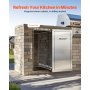 VEVOR Afvallade voor buitenkeuken BBQ Keukeneilanden, 344 x 498 x 655 mm (B x D x H), Opbergruimte voor binnen, Multifunctionele roestvrijstalen keukenladen voor propaangasflessen, Max. 25 kg (Geen afvalbakken)