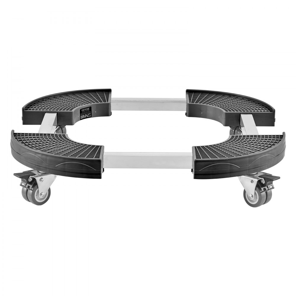 VEVOR Afvalbakwagen met 4 vergrendelbare wielen, laadvermogen 181,4 kg, ronde transportrol, verstelbare vatenwagen van 380-580 mm, plantenwagen, multifunctionele rolwagen, zwart