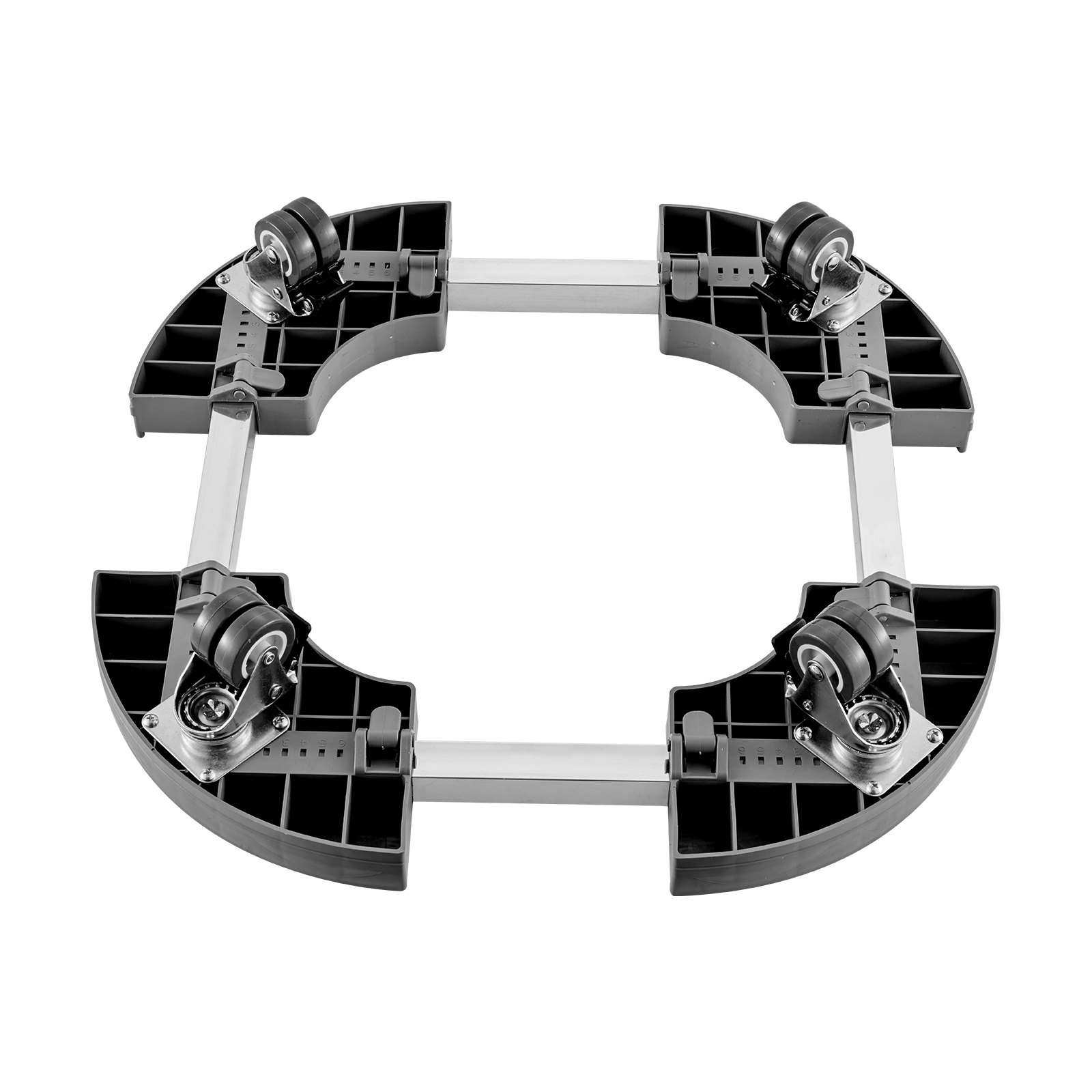 VEVOR Afvalbakwagen met 4 vergrendelbare wielen, laadvermogen 181,4 kg, ronde transportrol, verstelbare vatenwagen van 380-580 mm, plantenwagen, multifunctionele rolwagen, zwart
