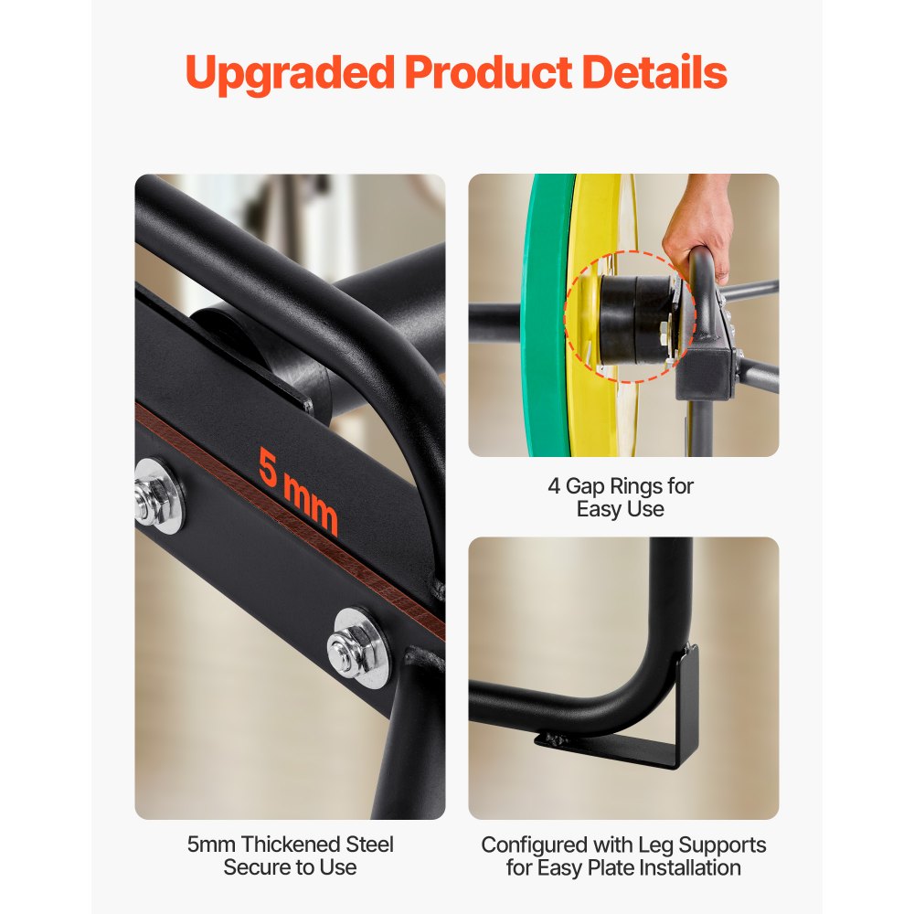 VEVOR Trap Bar Hexagon Dumbbell Halterstang 50 mm 240 kg Laadvermogen, Gewichtheffen en Krachttrainingsapparatuur, Home Gym voor Squats Deadlifts Schouderpers, Zwart