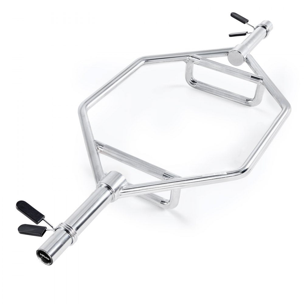 VEVOR Trap Bar Hexagon Dumbbell Halterstang 50 mm 360 kg Laadvermogen, Gewichtheffen en Krachttrainingsapparatuur, Home Gym voor Squats Deadlifts Schouderpers, Zilver