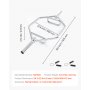 VEVOR Trap Bar Hexagon Dumbbell Halterstang 50 mm 360 kg Laadvermogen, Gewichtheffen en Krachttrainingsapparatuur, Home Gym voor Squats Deadlifts Schouderpers, Zilver