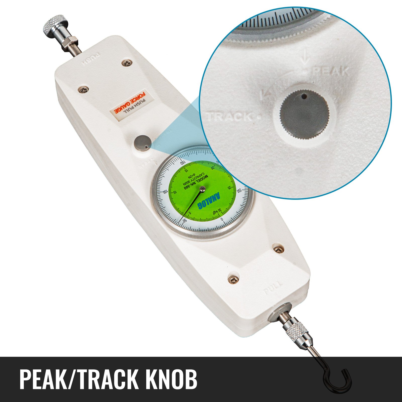 Vevor Pointer Push Pull Krachtmeter, Analoge Dynamometer Krachtmeter 50n / 5kg