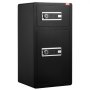 VEVOR Double Doors 5.5 cu.ft Safe Box with Key Lock & Password, Safe Lock Box with Fireproof Bag, Key Rack, LED Light, 2 Height Adjustable and Removable Divider and 1 Cabinet for Money, Documents, Jewelry and Valuables, Black