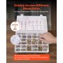 VEVOR 906 Pcs Bolts and Nuts Assortment Kit, Metric Machine Screws and Flat Washers, Alloy Steel M4/M5/M6/M8 Multiple Size, for Equipment Assembly, Vehicle Grade 8.8 Gold-Plated Galvanized