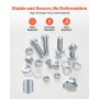 VEVOR 566 Pcs Bolts and Nuts Assortment Kit, Imperial Machine Screws and Flat Washers, Alloy Steel 1/4-20,5/16-18,3/8-16, for Furniture /Equipment/Vehicle Assembly, Galvanized White