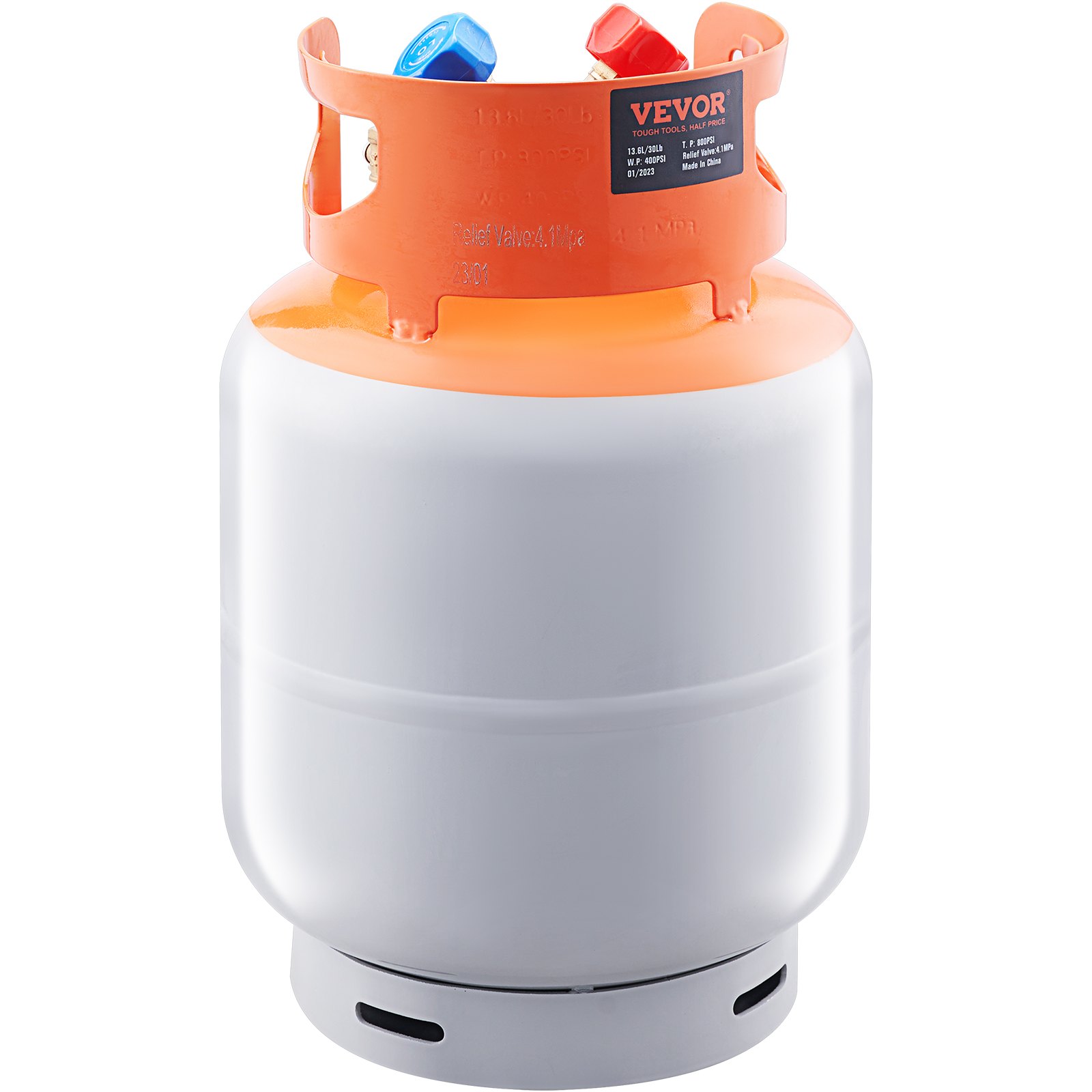 VEVOR koelmiddelopvangtank, 13,6 kg (30 lbs) capaciteit, AC-opvangtank met ¼ naar ½ adapter, HVAC-opvangtank voor alle koelmiddelen.