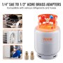 VEVOR Refrigerant Recovery Tank, 30 LBS Capacity, 400 psi Portable Cylinder Tank with Y-Valve for Liquid/Vapor, High-sealing Recovery Can for R22/R134A/R410A, Orange+Gray