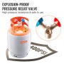 VEVOR Refrigerant Recovery Tank, 30 LBS Capacity, 400 psi Portable Cylinder Tank with Y-Valve for Liquid/Vapor, High-sealing Recovery Can for R22/R134A/R410A, Orange+Gray