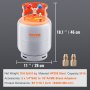 VEVOR Refrigerant Recovery Tank, 50 LBS Capacity, 400 psi Portable Cylinder Tank with Y-Valve for Liquid/Vapor, High-sealing Recovery Can for R22/R134A/R410A, Orange+Gray
