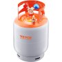 VEVOR koelmiddel expansievat, 22,7 kg (50 lb), draagbaar, 400 psi (114,4 psi) cilindervormig expansievat met Y-ventiel voor vloeistof/damp, sterk afgedicht expansievat voor R22/R134A/R410A, oranje + grijs