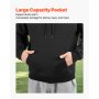 VEVOR Men Pullover Hoodie, XX-Large Size, Fleece Long Sleeve Comfy Casual Basic Pullover Hooded Sweatshirt, Warm & Skin-friendly, Practical & Trendy, Black Hoodie with Large Pocket for Fall & Winter