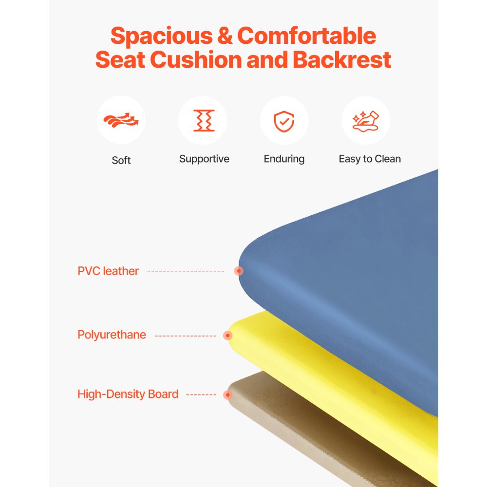 VEVOR Geri Chair Recliner, 3-Position Reclining Geri Chair, Movable Medical Recliner Chairs with 4 Wheels, Soft Padded Seat & Detachable Tray, Ideal for Hospital, Nursing Home, and Geriatric Home Care