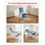 VEVOR Geri Chair Recliner, 3-Position Reclining Geri Chair, Movable Medical Recliner Chairs with 4 Wheels, Soft Padded Seat & Detachable Tray, Ideal for Hospital, Nursing Home, and Geriatric Home Care