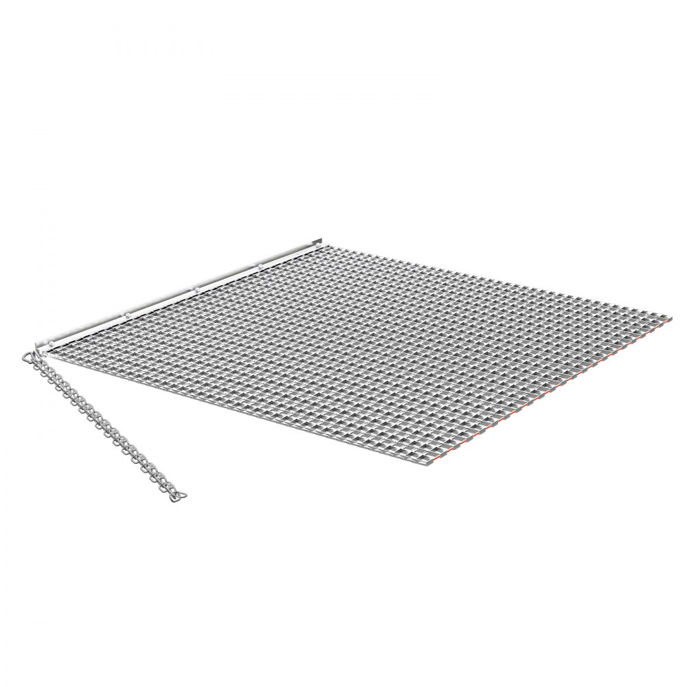 VEVOR getrokken eg, 122x122 cm, weide-eg, akker-eg gemaakt van gegalvaniseerd staal met sleepketting, aanbouwdeel voor ATV's, UTV's en tractoren voor het egaliseren van grindwegen, paden en velden.