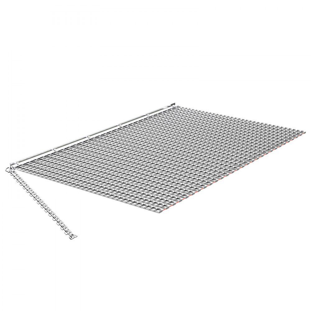 VEVOR getrokken eg 1525x914mm, weide-eg, akker-eg gemaakt van gegalvaniseerd staal met sleepketting, aanbouwdeel voor ATV's, UTV's en tractoren voor het egaliseren van grindwegen, paden en velden.
