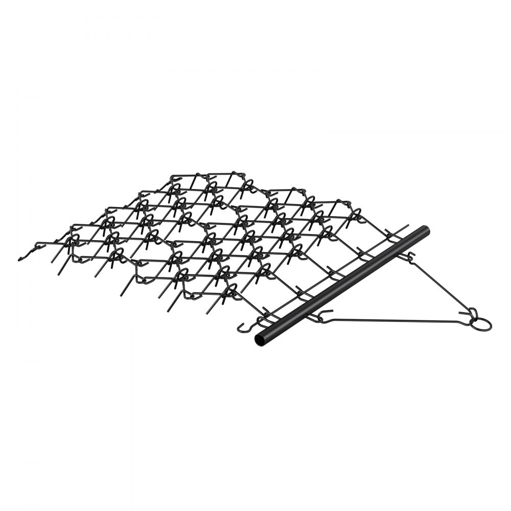 VEVOR Tractor Weide Eg 2000 x 1210 mm Weide Eg gemaakt van 4 mm dik Q235 staal Veld Eg met 69 x 10 cm lange tanden Eg 100 mm diameter van de trekhaak Stalen ketting eg Gazon Eg
