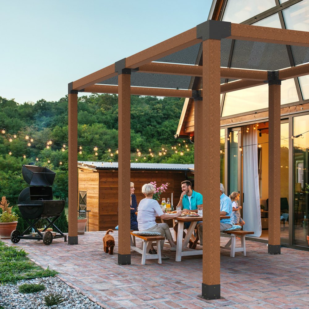 VEVOR Paalverbinder, paalhoek voor palen met een binnenmaat van 92x92 mm, 3-weg (4 stuks) en 4-weg (2 stuks) prieelbeugels met 6 paalvoeten, voor pergola's en prieeltjes